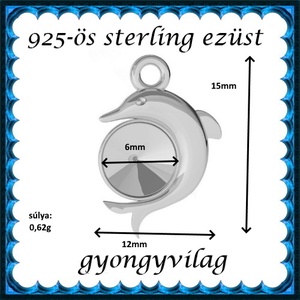 925-ös sterling ezüst ékszerkellék: medál / pandora / fityegő EMTÉ 22 - kellékek & szerszámok - gyöngyfűzés kellékek - cabochon - Meska.hu