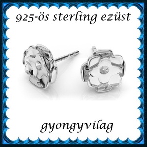 925-ös sterling ezüst ékszerkellék: fülbevalóalap bedugós EFK B 43E, Kellékek & szerszámok, Gyöngyfűzés kellékek, Egyéb alkatrész, Ékszerkészítés, Ékszerkészítés, MESKA