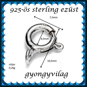 925-ös sterling ezüst ékszerkellék: lánckalocs  ELK 1S 12-9,25 - gyöngy, ékszerkellék - egyéb alkatrész - Meska.hu