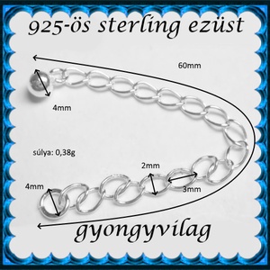 925-ös ezüst lánchosszabbító ELK LH 01 - kellékek & szerszámok - ékszerkellék - lánchosszabbító - Meska.hu
