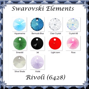 Swarovski rivoli 8mm-es több színben 2db /csomag SW6428-8 - gyöngy, ékszerkellék - swarovski kristályok - Meska.hu