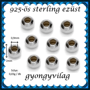 925-ös sterling ezüst ékszerkellék: köztes / gyöngy / dísz  EKÖ 10-2  10db/csomag - kellékek & szerszámok - gyöngyfűzés kellékek - fém köztesek - Meska.hu
