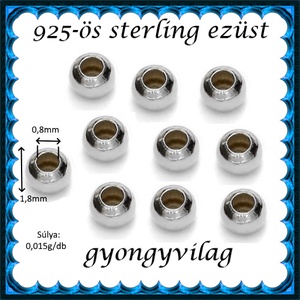 925-ös ezüst köztes / gyöngy / dísz EKÖ 10-1,8e - kellékek & szerszámok - gyöngyfűzés kellékek - fém köztesek - Meska.hu