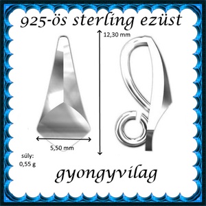 925-ös sterling ezüst ékszerkellék: medáltartó, medálkapocs EMK 94 - kellékek & szerszámok - ékszerkellék - medáltartó, medálkapocs - Meska.hu