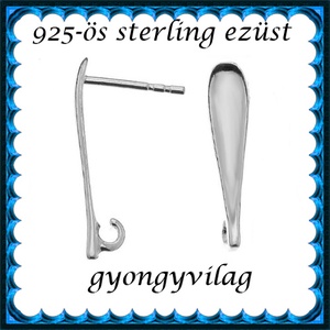 925-ös sterling ezüst ékszerkellék: fülbevalóalap bedugós EFK B 46, Kellékek & szerszámok, Gyöngyfűzés kellékek, Egyéb alkatrész, Ékszerkészítés, Ékszerkészítés, MESKA