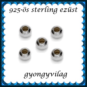 925-ös sterling ezüst ékszerkellék: köztes/gyöngy/díszitőelem EKÖ 10-2,5-1,2e, Kellékek & szerszámok, Gyöngyfűzés kellékek, Fém köztesek, Ékszerkészítés, Ékszerkészítés, MESKA