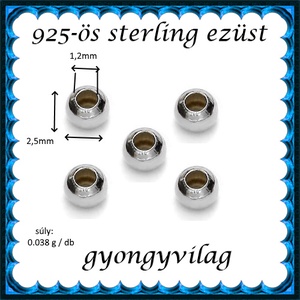 925-ös sterling ezüst ékszerkellék: köztes/gyöngy/díszitőelem EKÖ 10-2,5-1,2e - kellékek & szerszámok - gyöngyfűzés kellékek - fém köztesek - Meska.hu