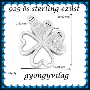 925-ös sterling ezüst ékszerkellék: medál / pandora / fityegő EMTÉ 29 - kellékek & szerszámok - gyöngyfűzés kellékek - cabochon - Meska.hu