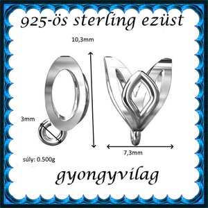 925-ös sterling ezüst ékszerkellék: medáltartó, medálkapocs EMK 96 - gyöngy, ékszerkellék - egyéb alkatrész - Meska.hu