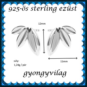 925-ös sterling ezüst ékszerek: fülbevaló EF04 - kellékek & szerszámok - gyöngyfűzés kellékek - egyéb alkatrész - Meska.hu