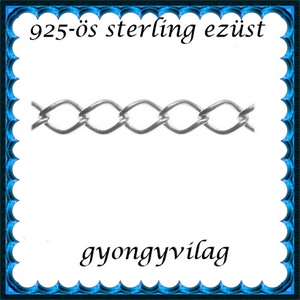 925-ös ezüst lánc méterben 925 EL12, Kellékek & szerszámok, Gyöngyfűzés kellékek, Egyéb alkatrész, Ékszerkészítés, Ékszerkészítés, MESKA