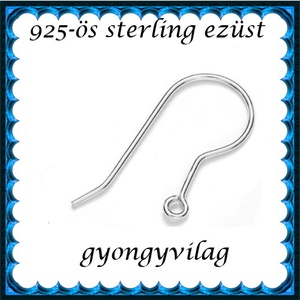 925-ös sterling ezüst ékszerkellék: fülbevaló kapocs, akasztós EFK A 87 - gyöngy, ékszerkellék - egyéb alkatrész - Meska.hu