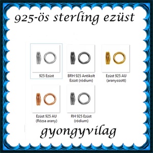 925-ös sterling ezüst ékszerkellék: karika dupla ESZK D 5x0,8g - gyöngy, ékszerkellék - egyéb alkatrész - Meska.hu
