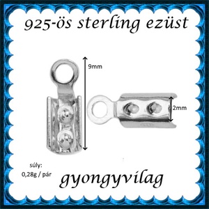 925-ös ezüst  lánckapocsvég 2mm-es 2db/cs ELK V 08-2 - kellékek & szerszámok - gyöngyfűzés kellékek - egyéb alkatrész - Meska.hu