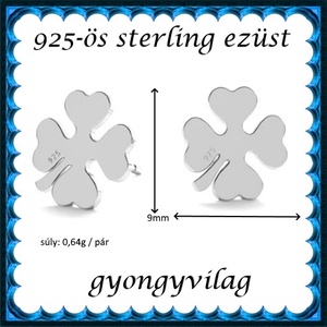925-ös sterling ezüst ékszerek: fülbevaló EF10 - ékszer - fülbevaló - pötty fülbevaló - Meska.hu