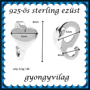 925-ös sterling ezüst ékszerkellék: medáltartó, medálkapocs EMK 98 AG - gyöngy, ékszerkellék - egyéb alkatrész - Meska.hu