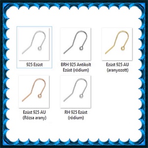 925-ös sterling ezüst ékszerkellék: fülbevalóalap akasztós  EFK A 74g gold filled - kellékek & szerszámok - gyöngyfűzés kellékek - egyéb alkatrész - Meska.hu