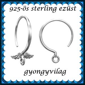  925-ös sterling ezüst ékszerkellék: fülbevalóalap akasztós EFK A 89, Kellékek & szerszámok, Gyöngyfűzés kellékek, Egyéb alkatrész, Ékszerkészítés, Mindenmás, Ékszerkészítés, MESKA