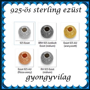 925-ös sterling ezüst ékszerkellék: köztes/gyöngy/díszitőelem EKÖ 34-4rg   - gyöngy, ékszerkellék - fém köztesek - Meska.hu