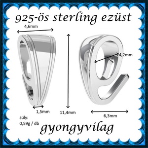 925-ös sterling ezüst ékszerkellék: medáltartó, medálkapocs EMK 100 - kellékek & szerszámok - ékszerkellék - medáltartó, medálkapocs - Meska.hu