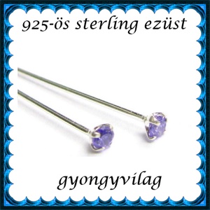 925-ös sterling ezüst ékszerkellék: szerelőpálca swarovski végű ESZP SW 35x0,5 mm-es 1db/csomag, Kellékek & szerszámok, Gyöngyfűzés kellékek, Egyéb alkatrész, Ékszerkészítés, Mindenmás, Ékszerkészítés, MESKA