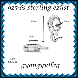 925-ös sterling ezüst ékszerkellék: medáltartó, medálkapocs EMT 35 - kellékek & szerszámok - ékszerkellék - medáltartó, medálkapocs - Meska.hu