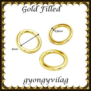 925-ös ezüst karika ESZK NY gold filled 6x0,8 - kellékek & szerszámok - gyöngyfűzés kellékek - egyéb alkatrész - Meska.hu