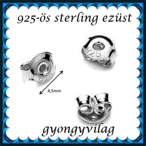 925-ös sterling ezüst ékszerkellék: fülbevalóalap bedugós EFK B 27-4,5e vég  2 pár / 4db - kellékek & szerszámok - ékszerkellék - fülbevaló alap - Meska.hu