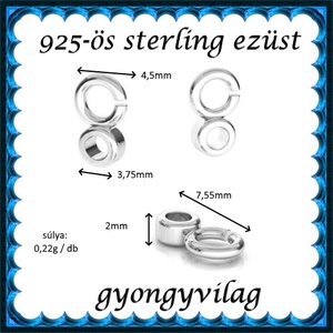 925-ös sterling ezüst ékszerkellék: medáltartó, medálkapocs EMT 36 - gyöngy, ékszerkellék - egyéb alkatrész - Meska.hu