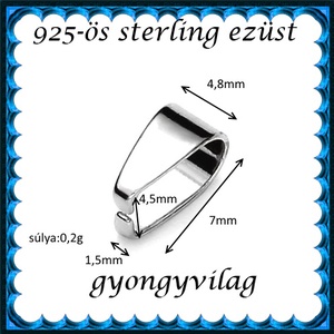 925-ös sterling ezüst ékszerkellék: medáltartó, medálkapocs EMK 79 - gyöngy, ékszerkellék - egyéb alkatrész - Meska.hu