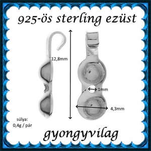 925-ös sterling ezüst ékszerkellék: csomótakaró ECST 08 2db/cs - kellékek & szerszámok - gyöngyfűzés kellékek - egyéb alkatrész - Meska.hu