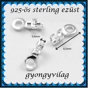 925-ös ezüst  lánckapocsvég 0,6mm-es 2db/cs ELK V 01-0,6 - kellékek & szerszámok - gyöngyfűzés kellékek - egyéb alkatrész - Meska.hu