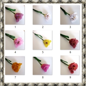 1 szál gyöngyből készített tulipán több színben GYV25-1 - otthon & lakás - dekoráció - virágdísz és tartó - csokor & virágdísz - Meska.hu