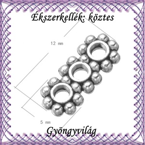 Ékszerkellék: köztes / díszítőelem / gyöngy BKÖ 3S 04e-12x5 10db - kellékek & szerszámok - gyöngyfűzés kellékek - fém köztesek - Meska.hu