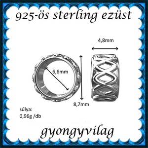 925-ös sterling ezüst ékszerkellék: köztes / gyöngy / dísz EKÖ 90 - kellékek & szerszámok - gyöngyfűzés kellékek - fém köztesek - Meska.hu