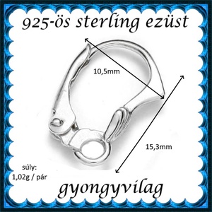 925-ös ezüst fülbevaló kapocs biztonsági kapoccsal EFK K 35 - gyöngy, ékszerkellék - egyéb alkatrész - Meska.hu 925-ös ezüst fülbevaló kapocs biztonsági kapoccsal EFK K 35 - gyöngy, ékszerkellék - egyéb alkatrész - Meska.hu