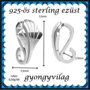 925-ös ezüst medálkapocs EMK 104e - kellékek & szerszámok - ékszerkellék - medáltartó, medálkapocs - Meska.hu