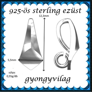 925-ös ezüst medálkapocs EMK 106e - kellékek & szerszámok - ékszerkellék - medáltartó, medálkapocs - Meska.hu