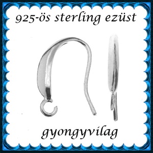  925-ös sterling ezüst ékszerkellék: fülbevalóalap akasztós EFK A 73-2 - gyöngy, ékszerkellék - egyéb alkatrész - Meska.hu
