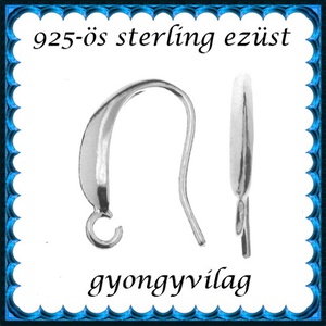  925-ös sterling ezüst ékszerkellék: fülbevalóalap akasztós EFK A 73-2 - kellékek & szerszámok - gyöngyfűzés kellékek - egyéb alkatrész - Meska.hu