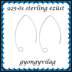 925-ös sterling ezüst ékszerkellék: fülbevaló kapocs, akasztós EFK A 50-1, Kellékek & szerszámok, Ékszerkellék, Fülbevaló kapocs, Ékszerkészítés, Mindenmás, Ékszerkészítés, MESKA