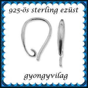  925-ös sterling ezüst ékszerkellék: fülbevalóalap akasztós EFK A 92, Kellékek & szerszámok, Ékszerkellék, Fülbevaló alap, Ékszerkészítés, Mindenmás, Ékszerkészítés, MESKA