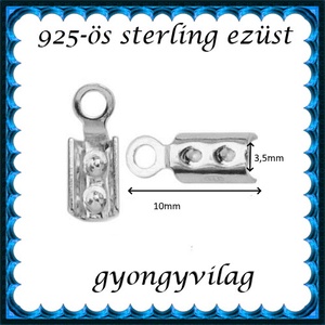925-ös ezüst  lánckapocsvég 3,5mm-es 2db/cs ELK V 08-3,5 - gyöngy, ékszerkellék - egyéb alkatrész - Meska.hu