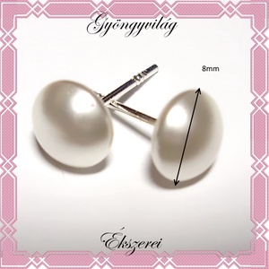 925-ös sterling ezüst fülbevaló Swarovski félig fúrt gömb 8mm SFE-SW06-8 - ékszer - fülbevaló - pötty fülbevaló - Meska.hu