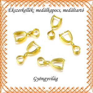  Aranyozott medálkapocs 5db/cs BMK 05-15, Kellékek & szerszámok, Ékszerkellék, Medáltartó, medálkapocs, Ékszerkészítés, Ékszerkészítés, MESKA