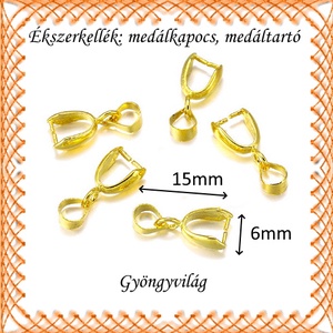  Aranyozott medálkapocs 5db/cs BMK 05-15 - kellékek & szerszámok - ékszerkellék - medáltartó, medálkapocs - Meska.hu
