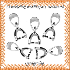 Ródiumozott medálkapocs 5db/cs BMK 05-14r, Kellékek & szerszámok, Ékszerkellék, Medáltartó, medálkapocs, Ékszerkészítés, Ékszerkészítés, MESKA