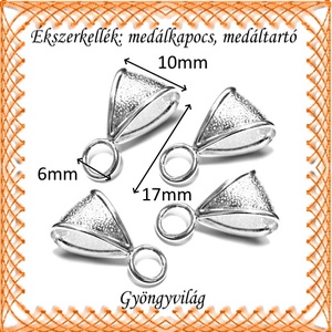 Ezüstözött medáltartó BMT 09  6db/csomag - kellékek & szerszámok - gyöngyfűzés kellékek - egyéb alkatrész - Meska.hu