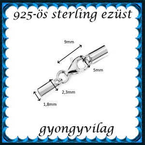 925-ös sterling ezüst ékszerkellék: láncvég + kapocs ELK K+V 04-1,8 1,8mm-es - gyöngy, ékszerkellék - egyéb alkatrész - Meska.hu
