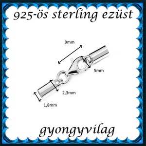 925-ös sterling ezüst ékszerkellék: láncvég + kapocs ELK K+V 04-1,8 1,8mm-es - kellékek & szerszámok - gyöngyfűzés kellékek - egyéb alkatrész - Meska.hu